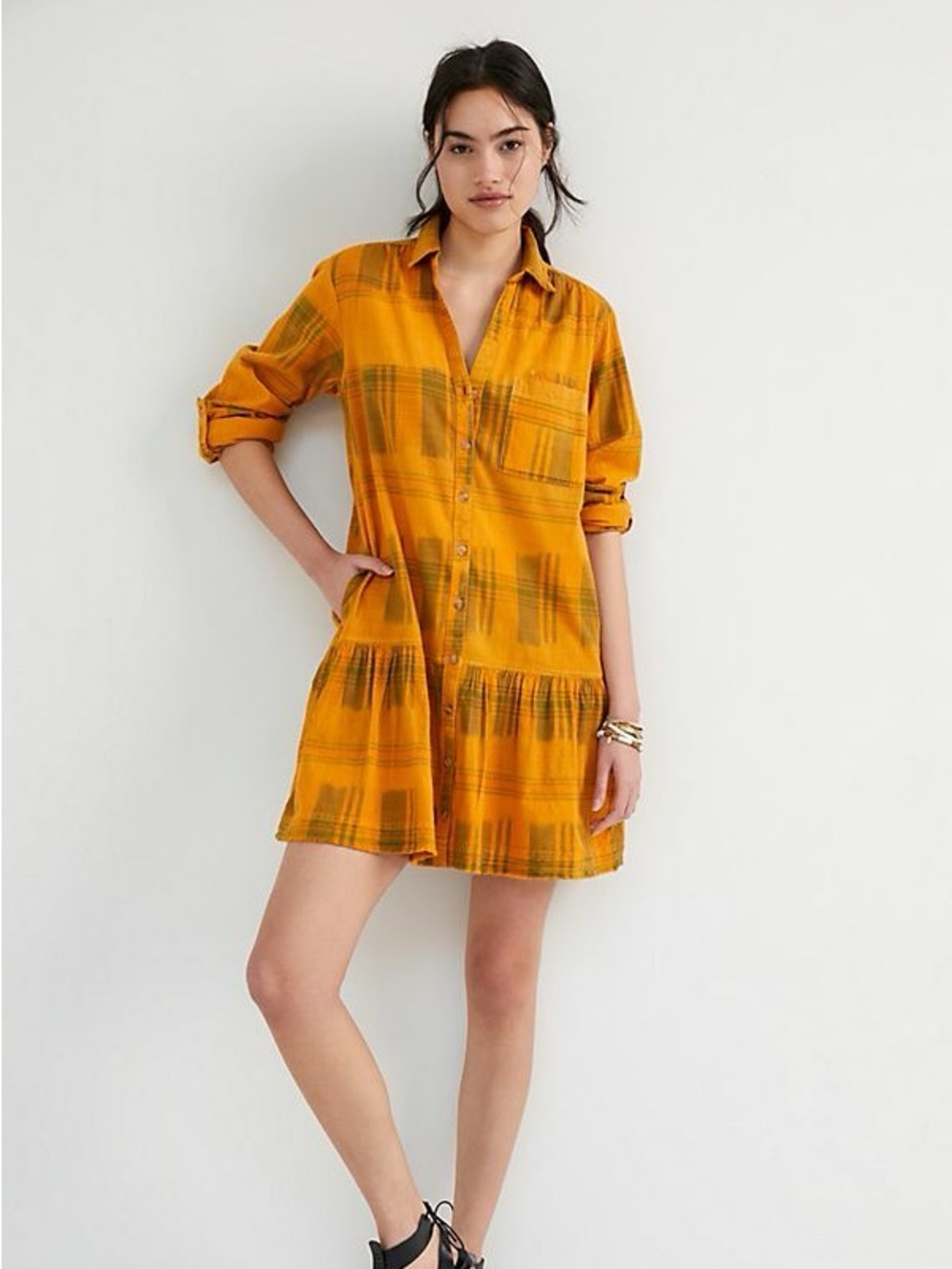 Pilcro by Anthropologie Plaid Mini Dress size XS